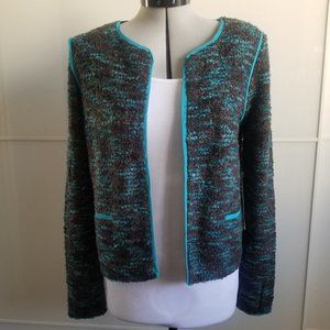 Brown & Teal Sweater Jacket